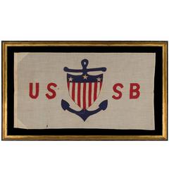 Vintage An Extremely Scarce & Beautiful Nautical Flag, United States Shipping Boar