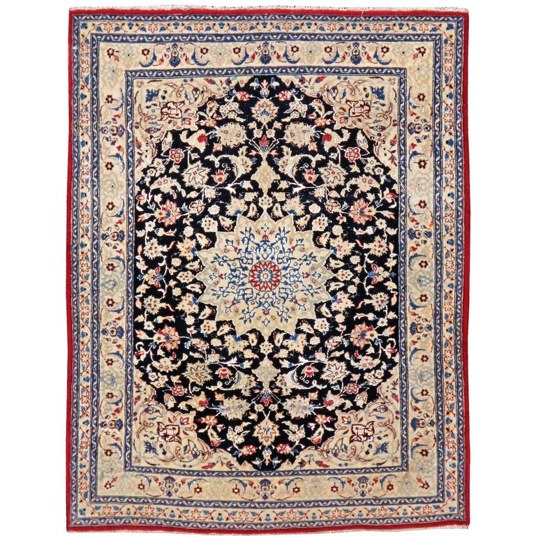 Vintage Persian Nain Rug For Sale at 1stdibs