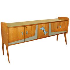 Italian Modern 1950s Sideboard with Biomorphic Pulls 4