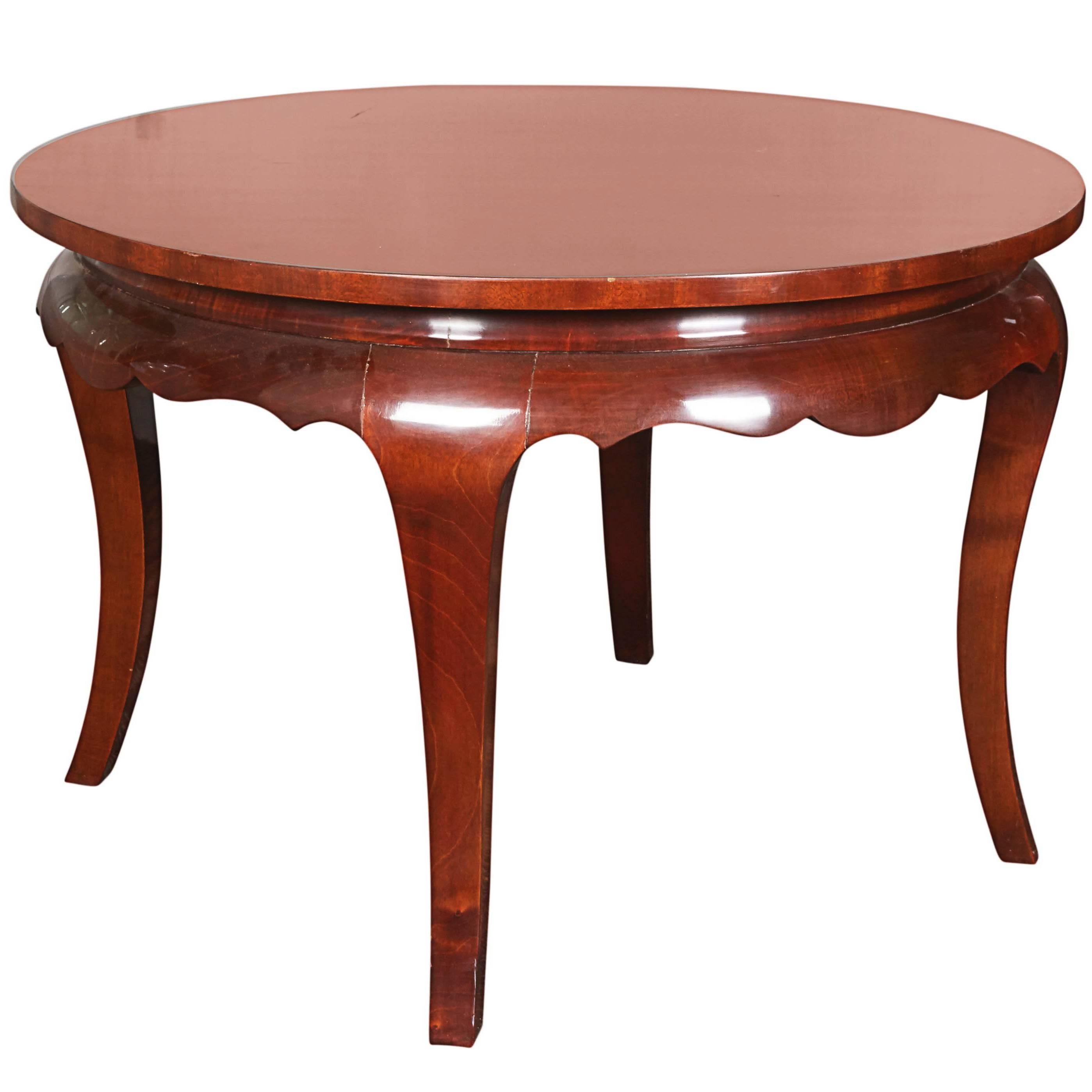 Art Deco Mahogany Round Coffee Table