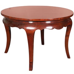Vintage Art Deco Mahogany Round Coffee Table