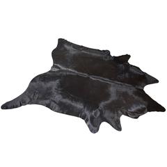 Large Black Cowhide Rug 9