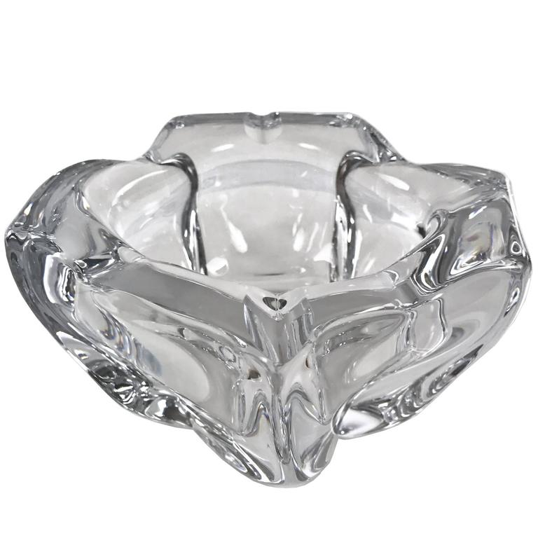 Daum France Abstract Crystal Ashtray at 1stDibs