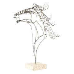 Vintage Curtis Jere Horse Bust Sculpture for Artisan House