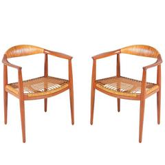 Hans J. Wegner “Round” Caned Armchairs for Johannes Hansen 11