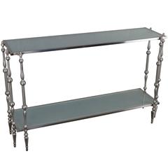 French, 1980s Modern Two-Tiered Console 9