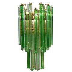 Italian Murano Glass Crystals Sconces by Venini