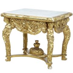 19th Century Carved Gilt Marble-Top Center Table 7