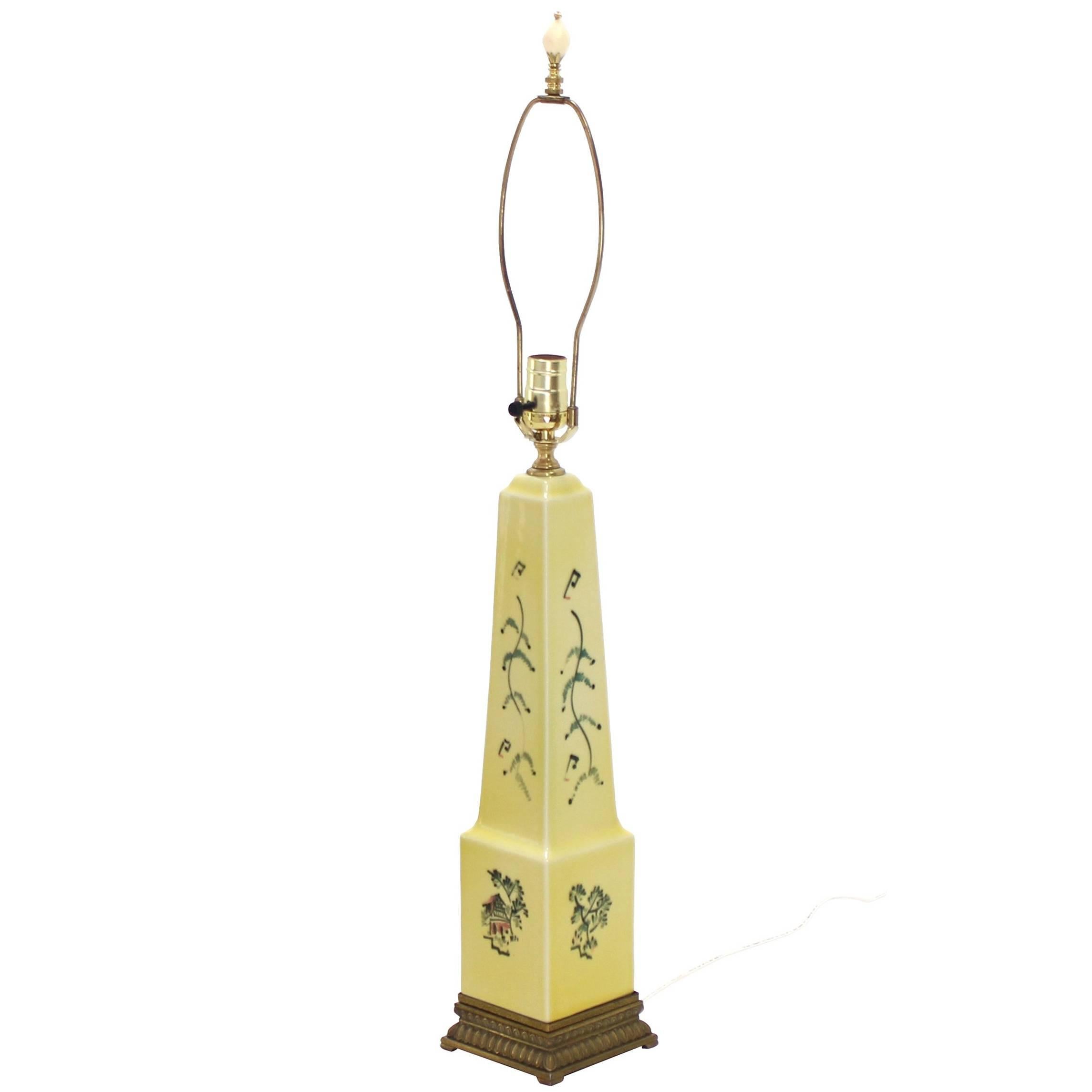 Obelisk Shape Ceramic Table Lamp For Sale