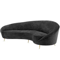 Cocoon Brass Sofa in Black Velvet 5