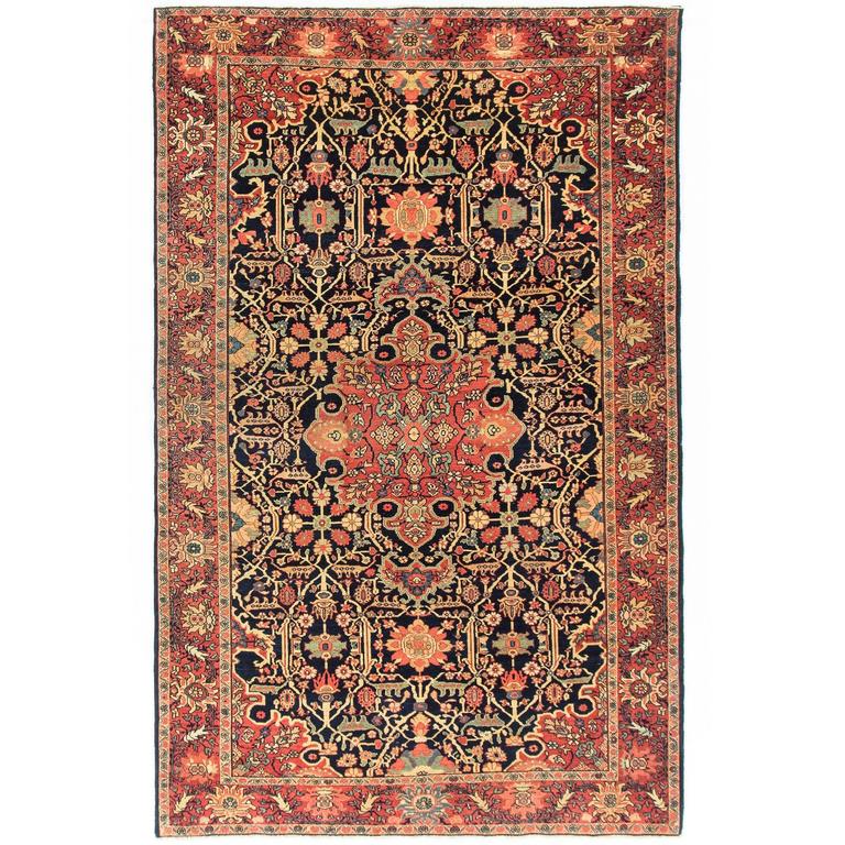 Antique Persian Kashan Rug For Sale at 1stdibs