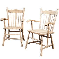 Pair of English Oak Armchairs