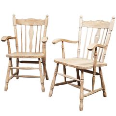 Pair of English Oak Armchairs 11