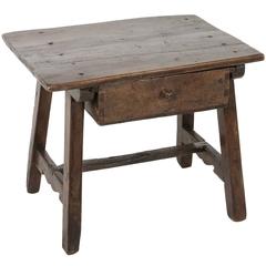 Late 19th Century Rustic Artisan Made Pyrenees Mountains Side Table End Table