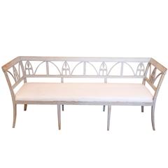19th Century Gustavian Style Swedish Painted Bench 3