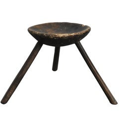 19th Century Primitive French Milking Stool