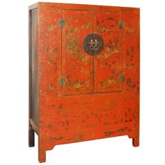 Chinese Gilt Red Lacquer Cabinet, Late 18th Century 5
