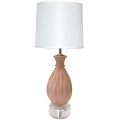 Murano Light Pink Glass Lamp by Barovier e Toso
