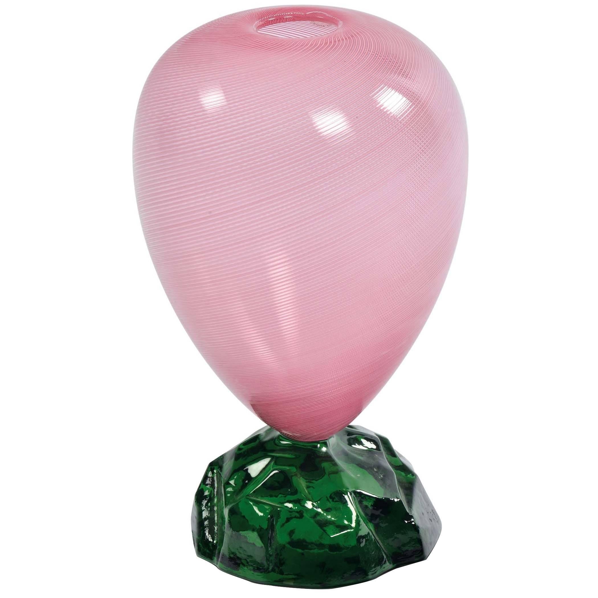 Italian Murano Glass Vase Simira Model by Alessandro Mendini for Venini. For Sale