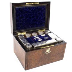 Used Victorian Silver Plate Travelling Dressing Case, circa 1870