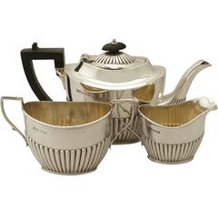 Antique Queen Anne Style Sterling Silver Three-Piece Bachelor Tea Service 4