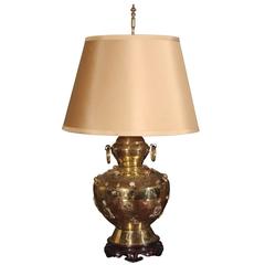 Exceptional Brass Table Lamp with Natural Gemstones 7