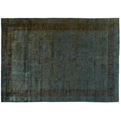Silky Wool Overdyed Rug in Turquoise