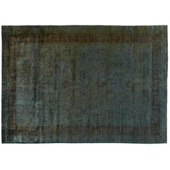 Silky Wool Overdyed Rug in Turquoise 3