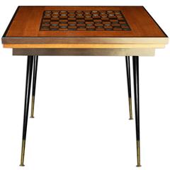 1950-1960 Game Table with 40 Pieces, French Checkers Board