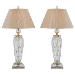Sublime Pair of Restored Blown Murano Tornado Lamps 6