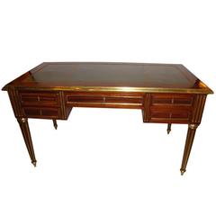 French Louis XVI Style Bureauplat Finely Bronze Mounted French Louis XVI Style Bureauplat Finely Bronze Mounted