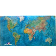 Large Air France Map on Acrylic by M. Morel, 1980