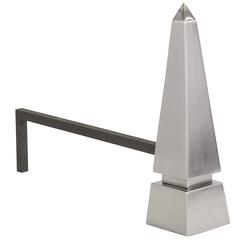  21st Century Obelisk Andirons in Steel