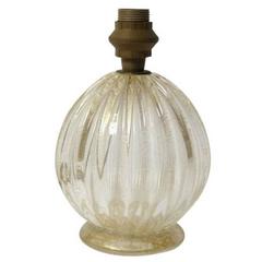 Italian Gold Murano Glass Table Lamps