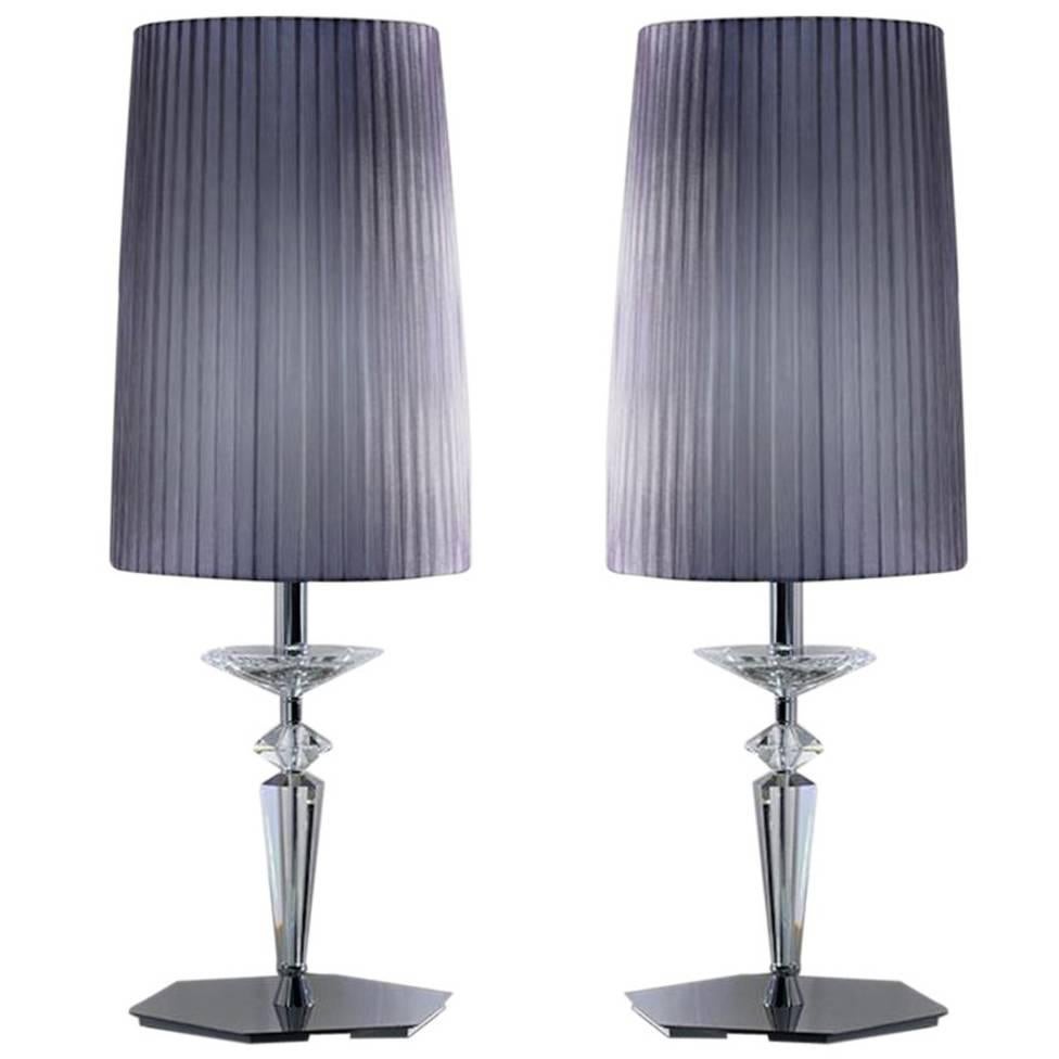 Pair of Italian Lead Crystal Table Lamps