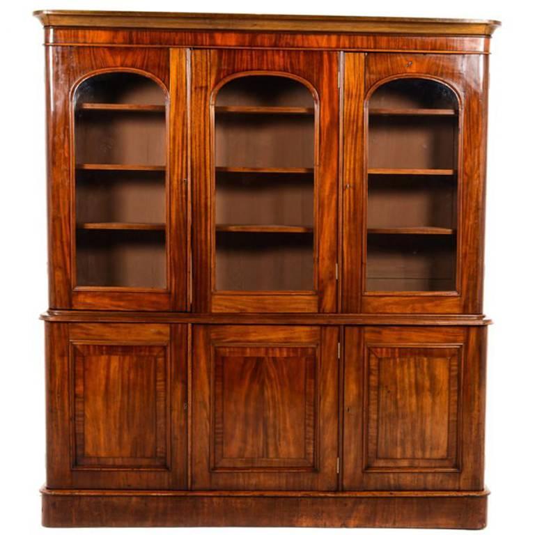 Antique Victorian Mahogany Bookcase at 1stDibs