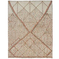 Mid-Century Modern Moroccan Style Rug with Minimalist Design