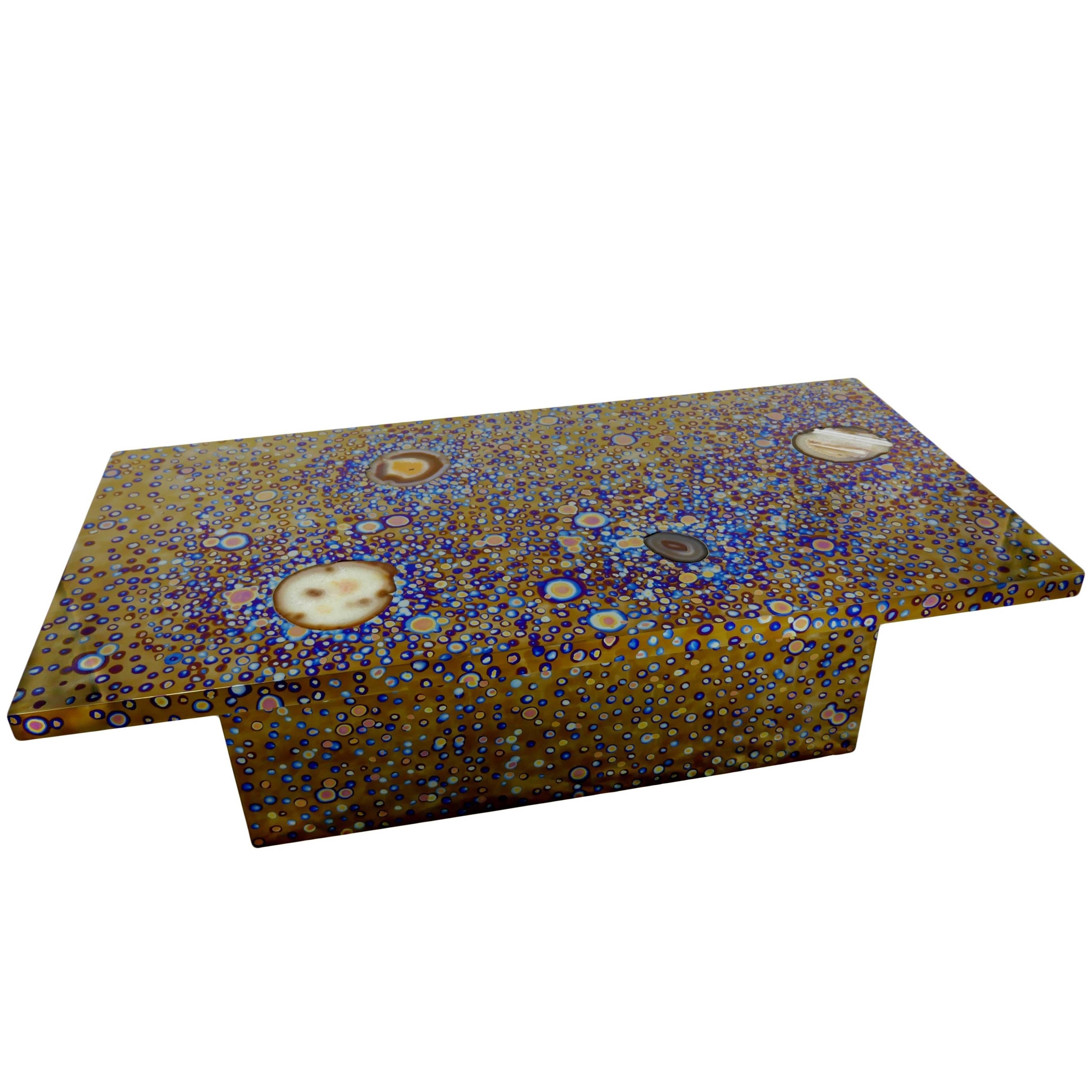 INTERSTELLAR coffee table in titanium by Xavier Mennessier For Sale