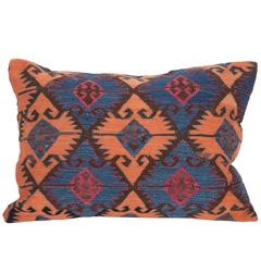 19th Century Kilim Pillow Made Out of an Antique Anatolian or Turkish Kilim