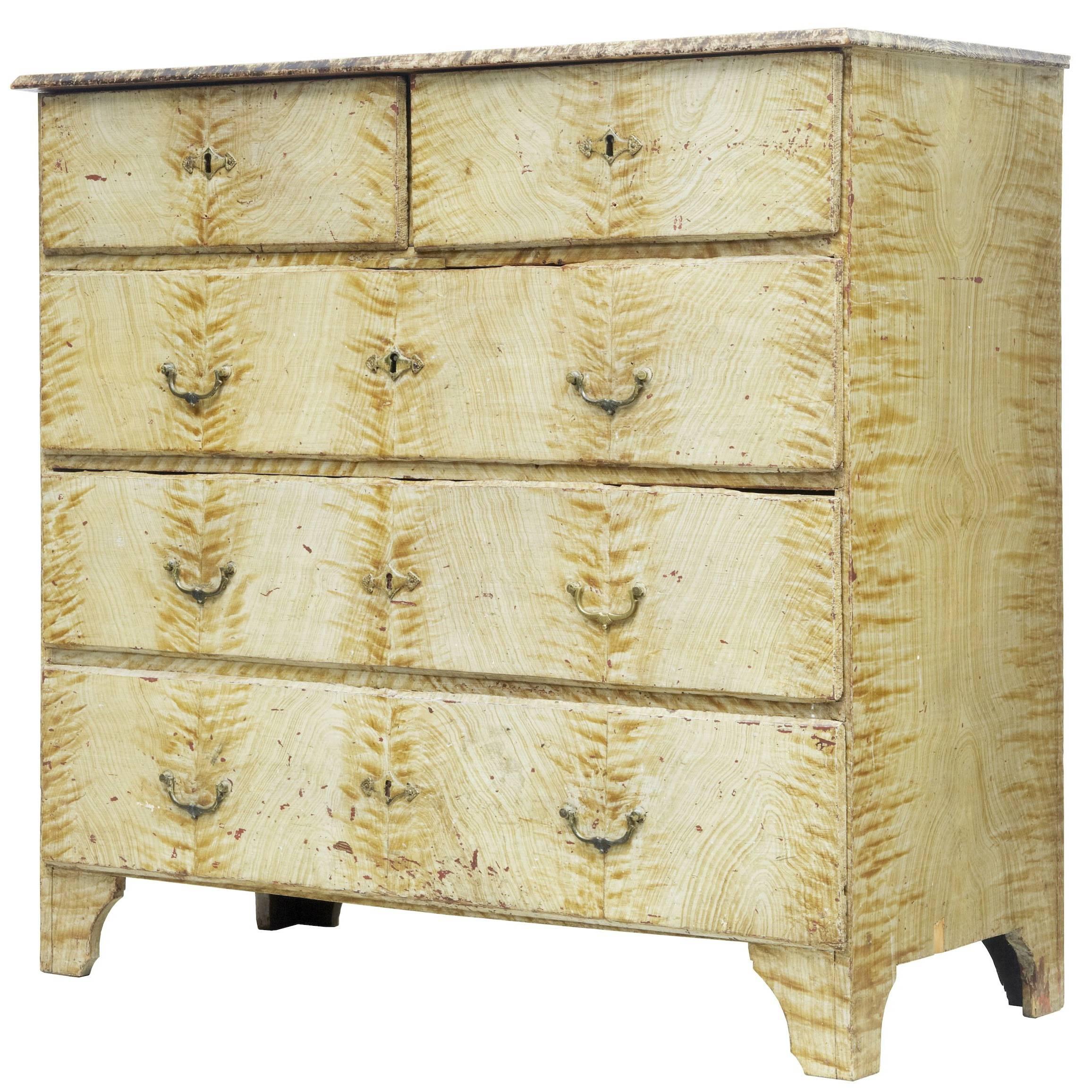 19th Century Swedish Painted Pine Chest of Drawers