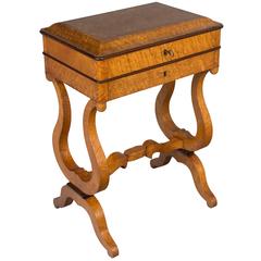 19th Century French Charles X Travailleuse or Side Table