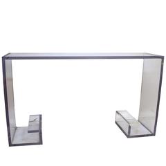 Mid-20th Century Lucite Console Table 12