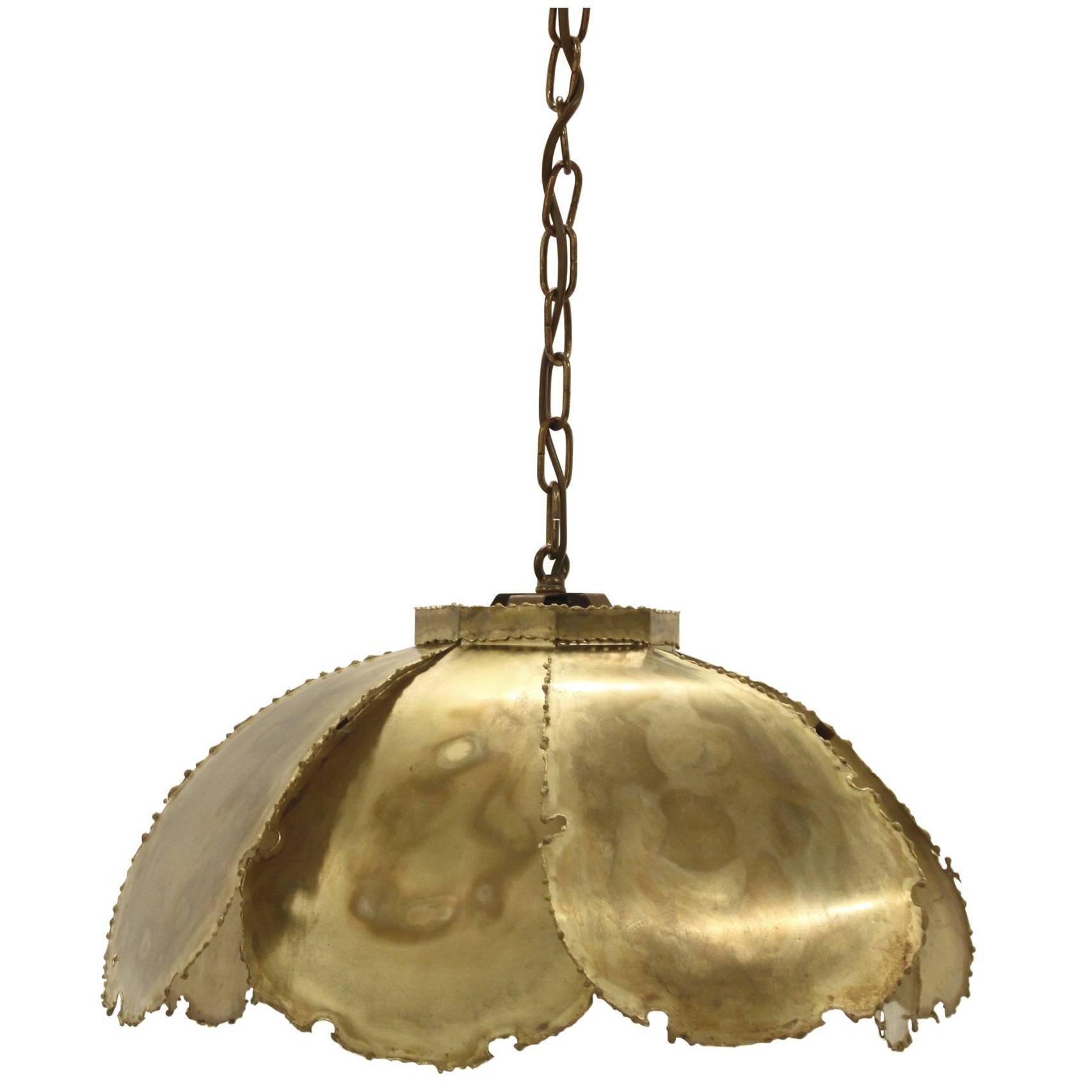 Scandinavian Ceiling Light in Brass by Svend Aage Holm Soresen, 1970s For Sale