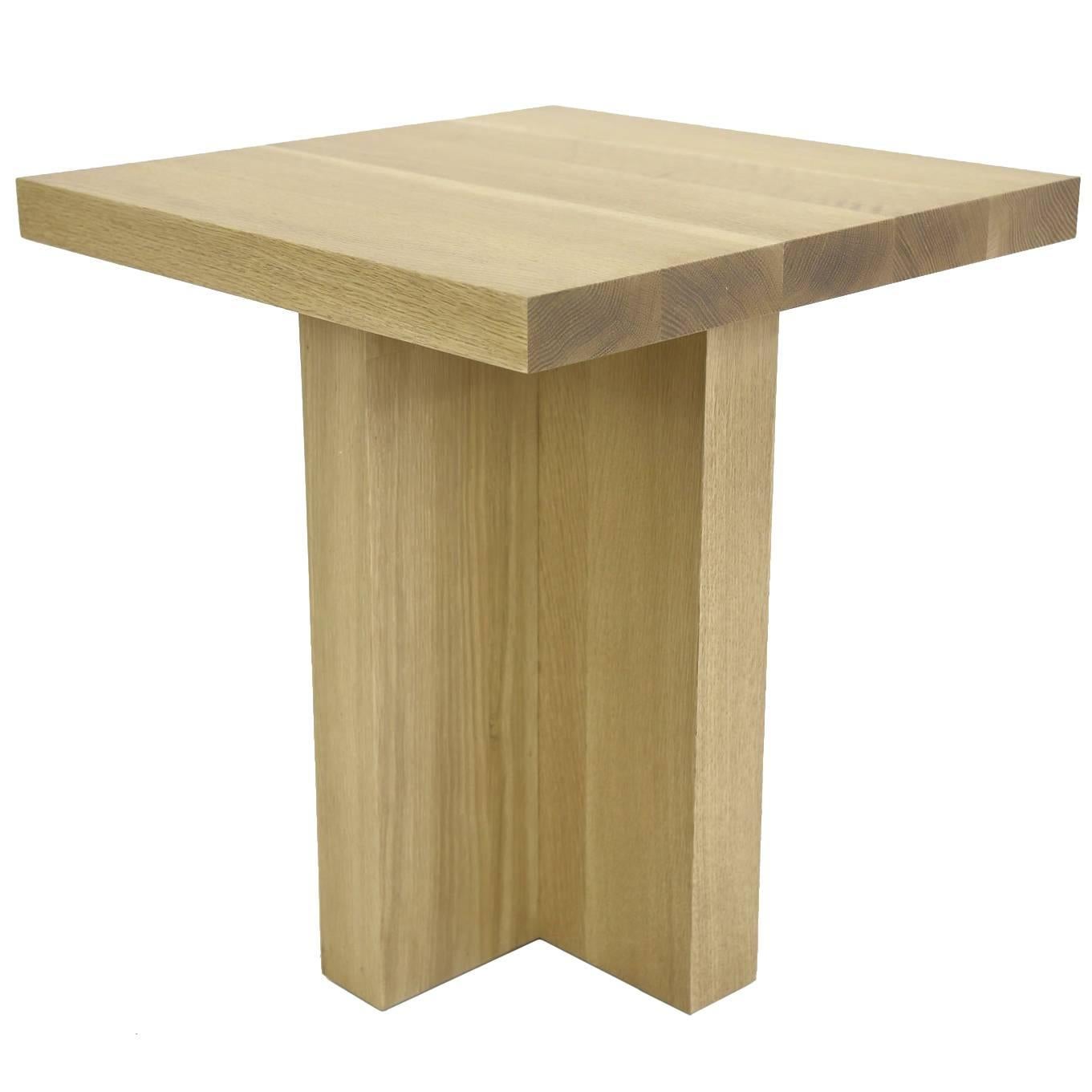Shimna White Oak Square Side Table For Sale