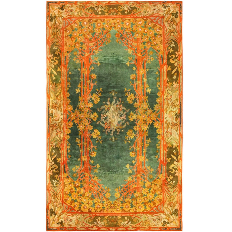 Antique Art Nouveau Donegal Rug For Sale at 1stdibs