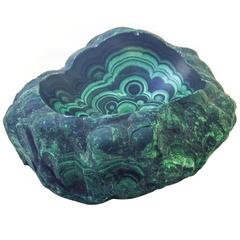 Large Malachite Specimen Bowl or Ashtray Large Malachite Specimen Bowl or Ashtray