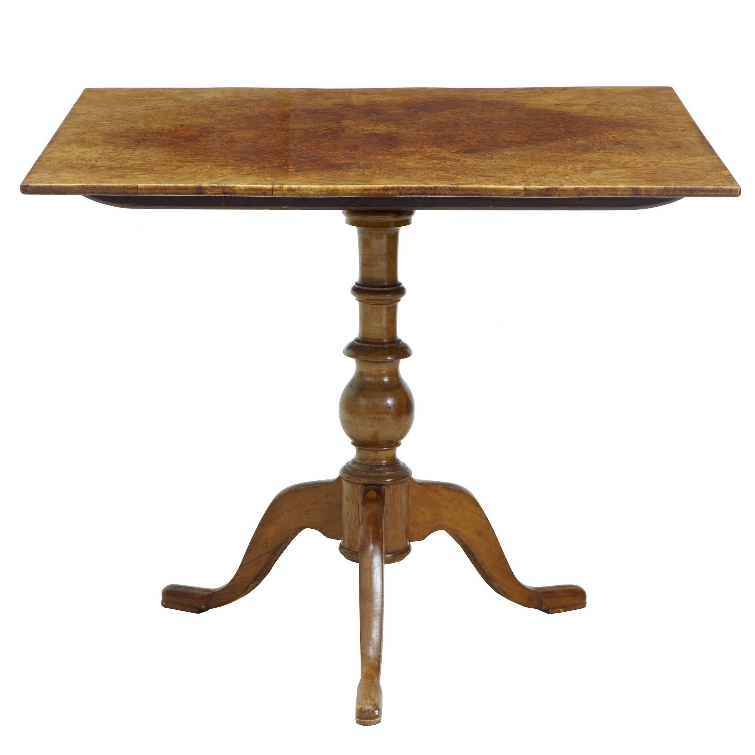 19th Century Alder Root Tilt-Top Square Table