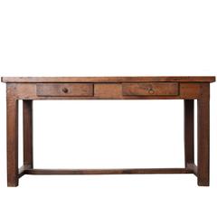 Antique French 19th Century Provincial Oak Desk or Table