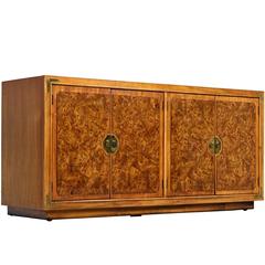 Asian Inspired Burled Wood Credenza by Thomasville