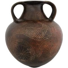 Antique Ancient Etruscan Terracotta Amphora